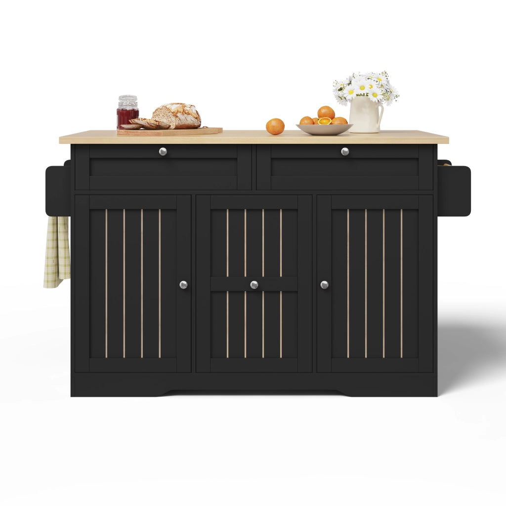 Isola Cucina Mobile con Piano Ribaltabile e Cassetti ¨C MINIMAL ¨C 120x45x92 cm