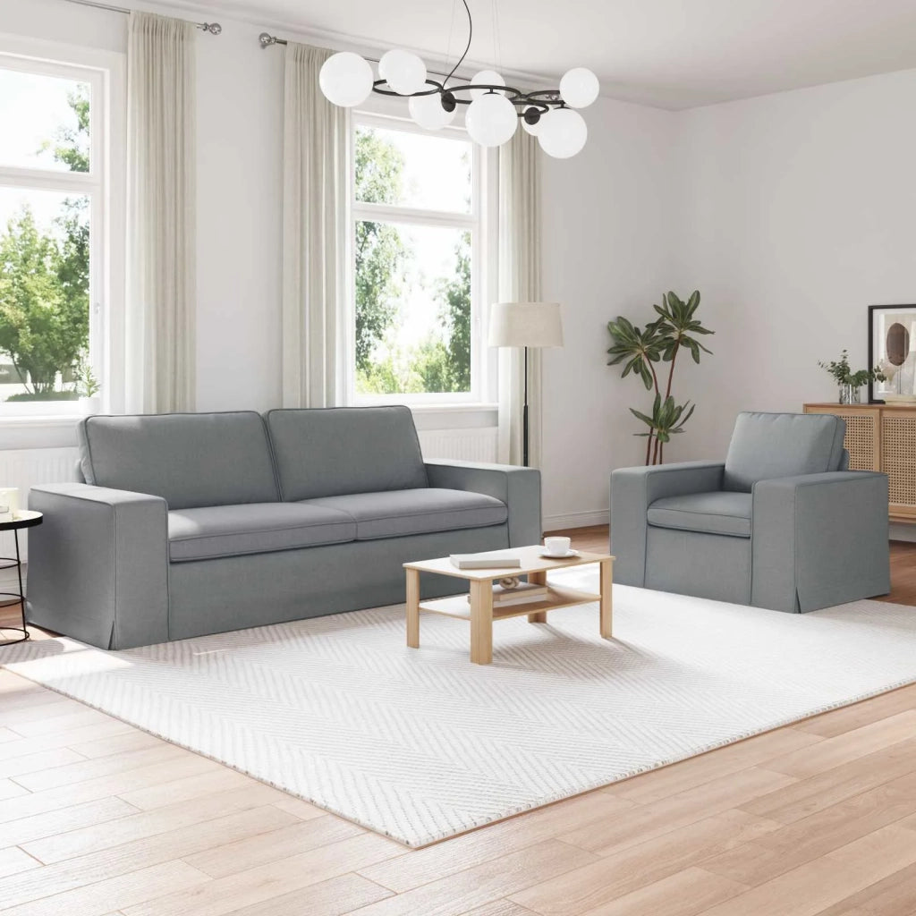 Set di divani 2 pcs Grigio chiaro 222 x 80 x 82 cm Tessuto 3407588