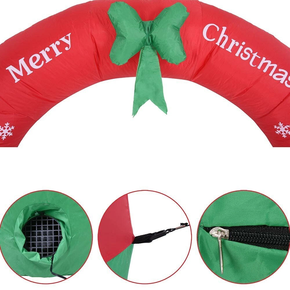 Arco Gonfiabile Natalizio con Babbo Natale e Pupazzo di Neve 250x200cm Esterno