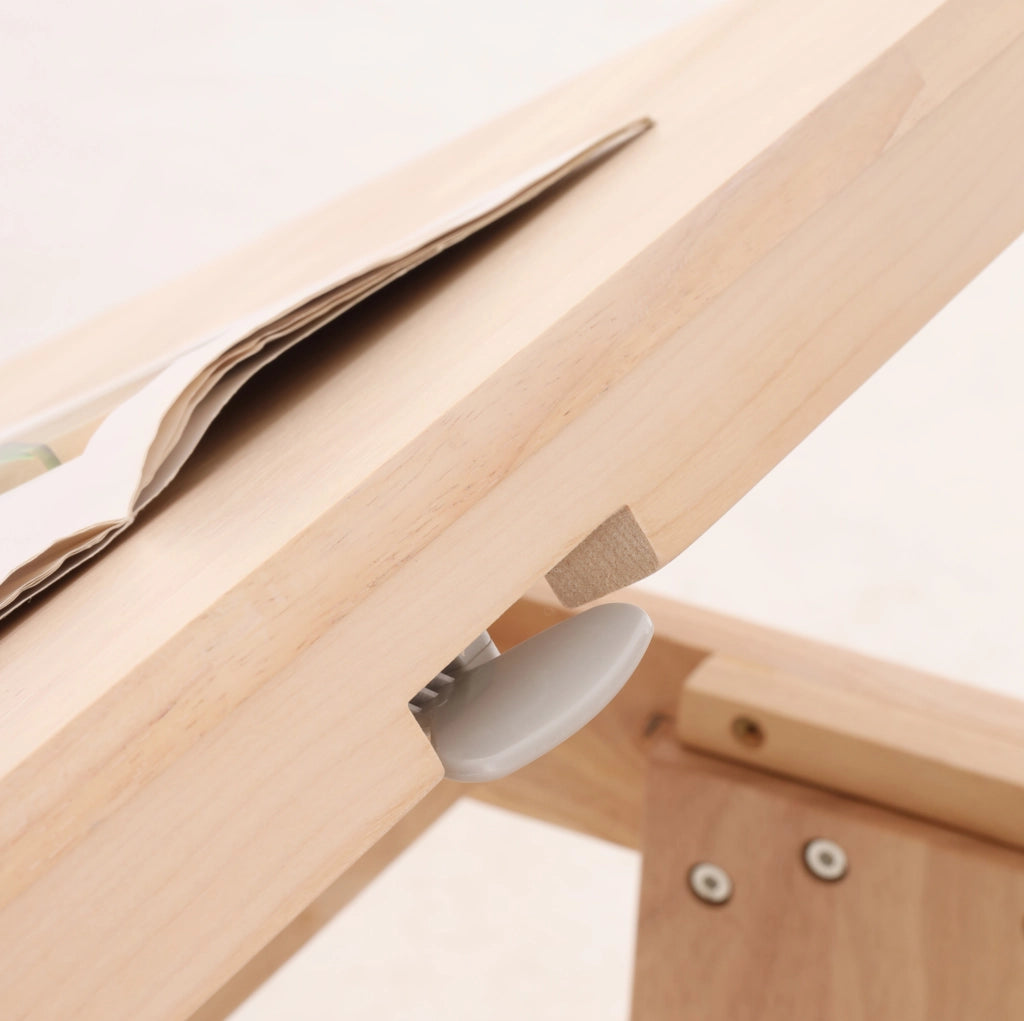 SCRIVANIA PER BAMBINI REGOLABILE E INCLINABILE 80x60 cm LEGNO NATURALE