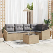 Set di divani con cuscino 6 pcs Beige polyrattan 3346730