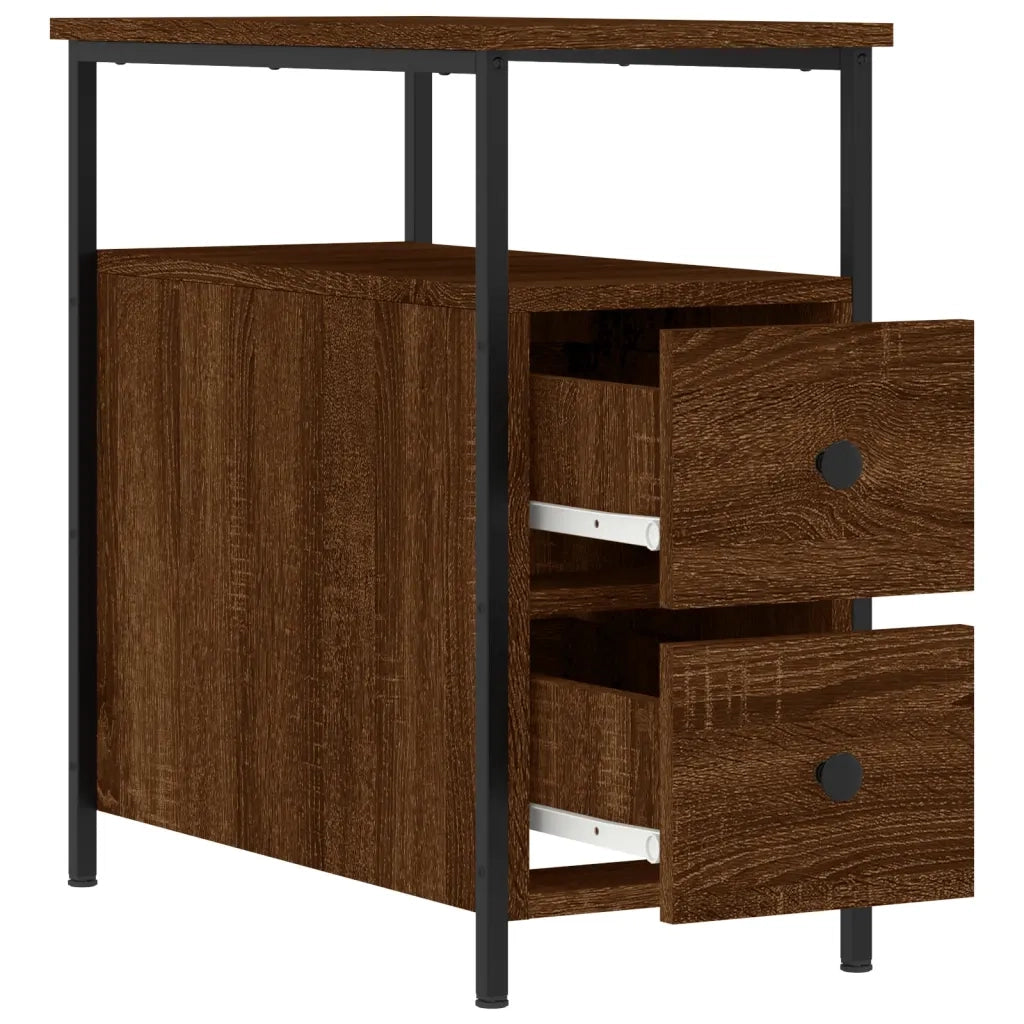Comodini 2 pz-Set di 2 Tavolino da notte Rovere Marrone 30x60x60 cm in Legno Multistrato 148032
