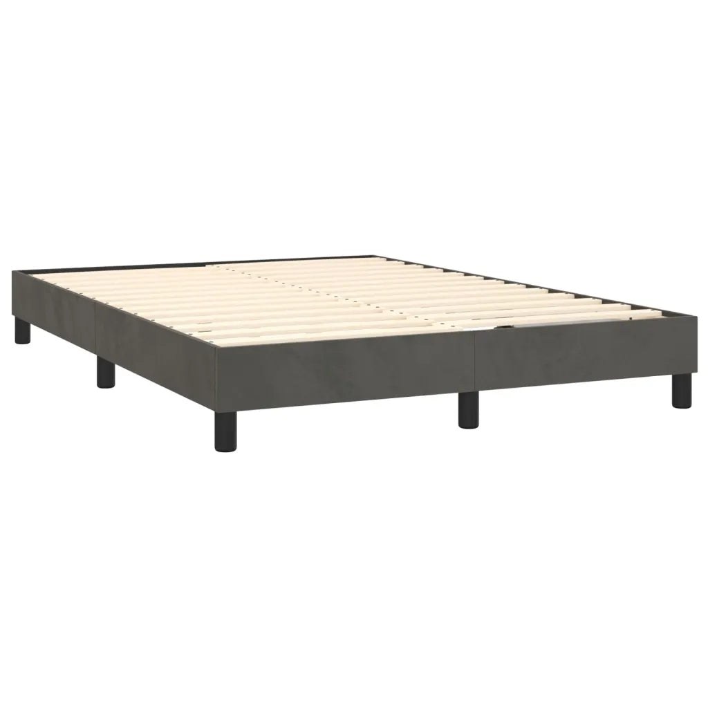Giroletto a Molle con Materasso Grigio Scuro 140x190 cm Velluto 3141240