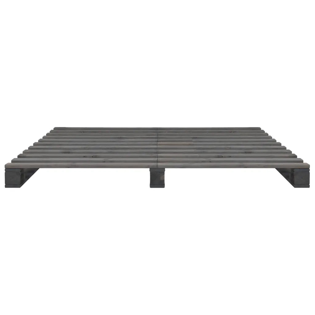 Giroletto in Pallet Grigio Legno Massello di Pino 140x200 cm 285251