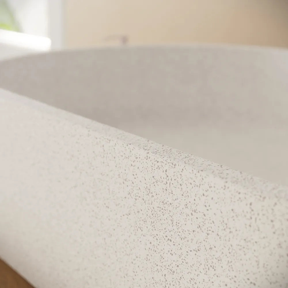 Lavabo da appoggio ovale in microcemento 60x35x12 cm bianco | Iseo