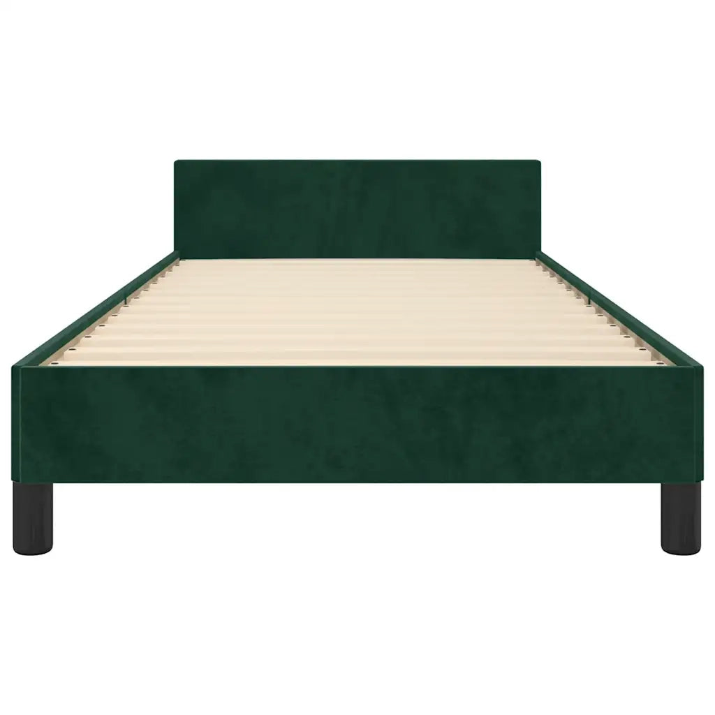 Letto singolo | Letto per adulti | Giroletto senza Materasso Verde Scuro 80x200 cm in Velluto