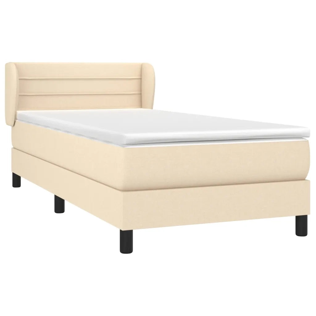 Giroletto a Molle con Materasso Crema 90x200 cm inTessuto 3126298