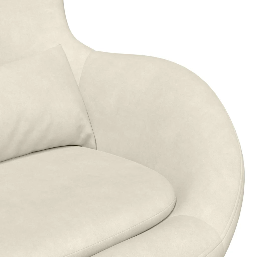 Divano Sedia-Poltrona uovo Crema Velluto