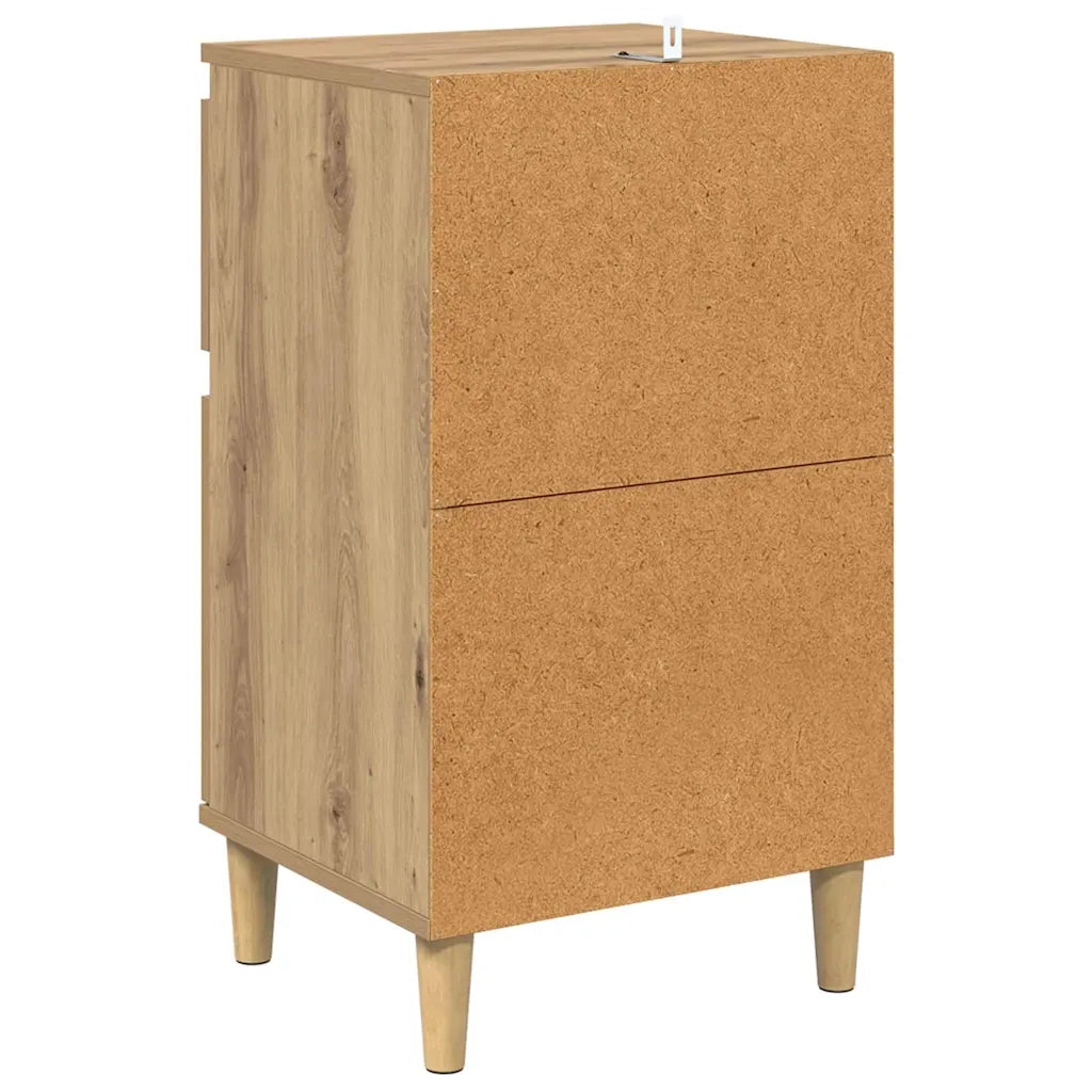 Set di 2 Comodini | Armadio da Notte | Mobiletto da notte Rovere artigianale 40 x 35 x 70 cm