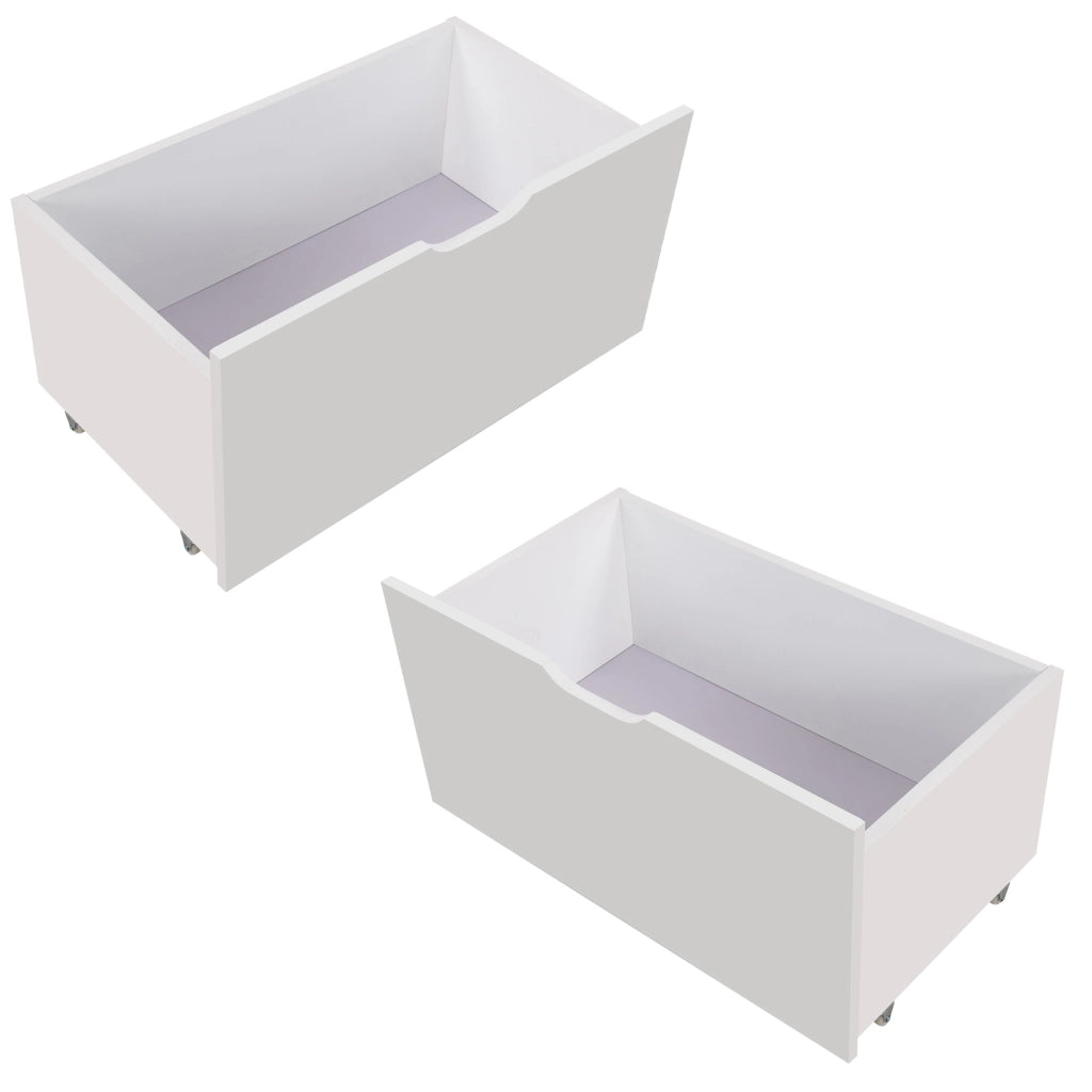 Set di due cassetti sottoletto bianchi 38 cm