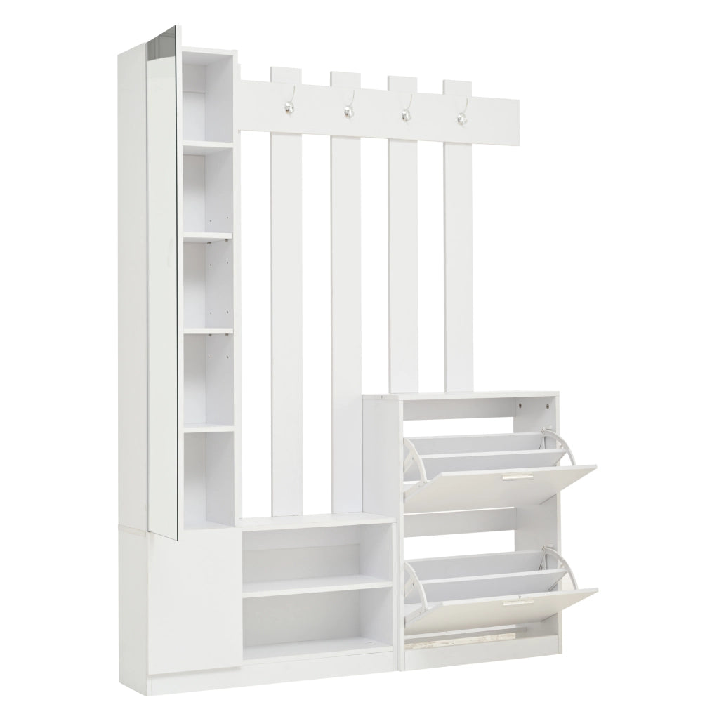 Set da ingresso con specchio e 2 scarpiere