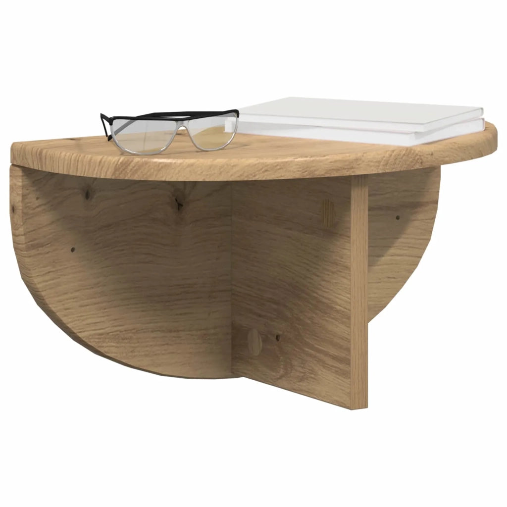 2 pz Scaffale da parete | Ripiano a parete | Mensola a parete Rovere artigianale 38 x 19 x 19 cm