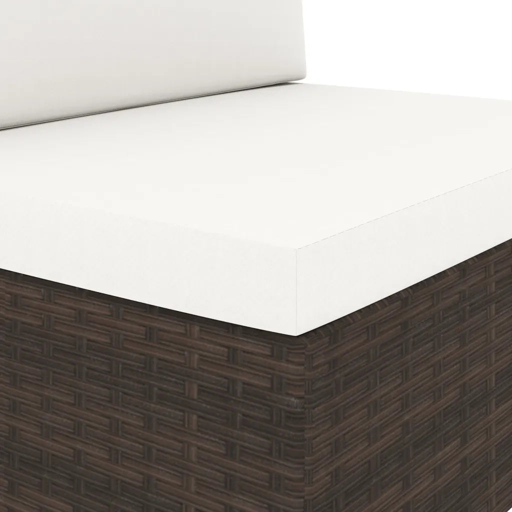 Divano Modulare a 2 Posti in Polyrattan Marrone 49515