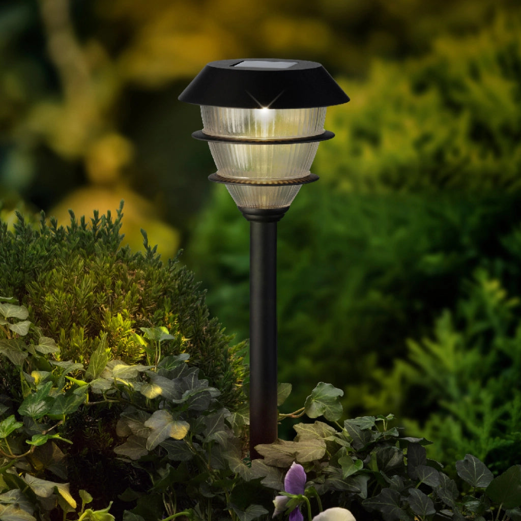 SET 4 LAMPADE SOLARI H31CM NERI A LUCE CALDA