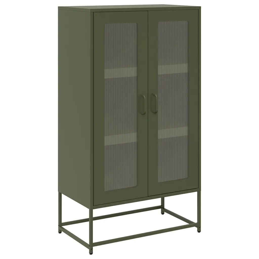 Credenza | Madia | Buffet da pranzo | Armadio da pranzo Verde Oliva 68x39x123 cm in Acciaio