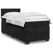 Giroletto a Molle con Materasso-Struttura Letto Nero 90x200 cm in Velluto 355258
