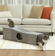 Tunnel pieghevole per gatti con due cucce e sisal