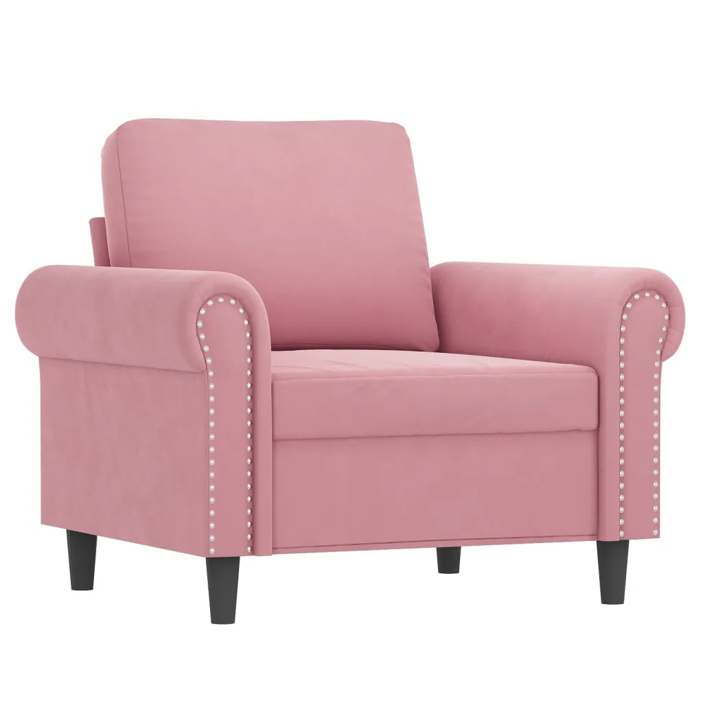Set di Divani 4 pz con Cuscini rosa in Velluto