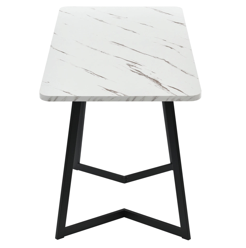 Set tavolo da pranzo rettangolare 117x68x75 cm con 4 sedie in velluto grigio e gambe nere