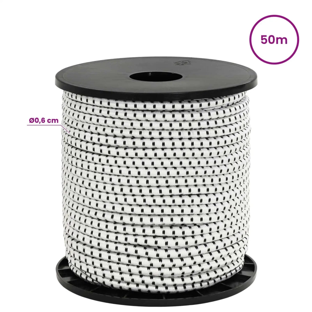 Corde Bungee 6 mm Nero e Bianco PP e gomma 42047644