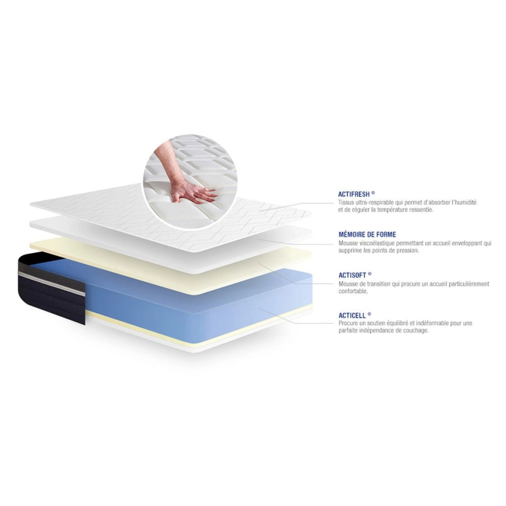 Materasso Actimemo confort 130x200cm - Spessore : 26cm - Memory foam - Moderatamente rigido