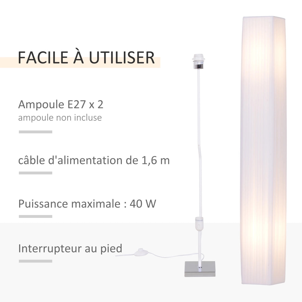 Lampada da Terra Moderna ¨C Xylo ¨C Bianco con Interruttore 120cm