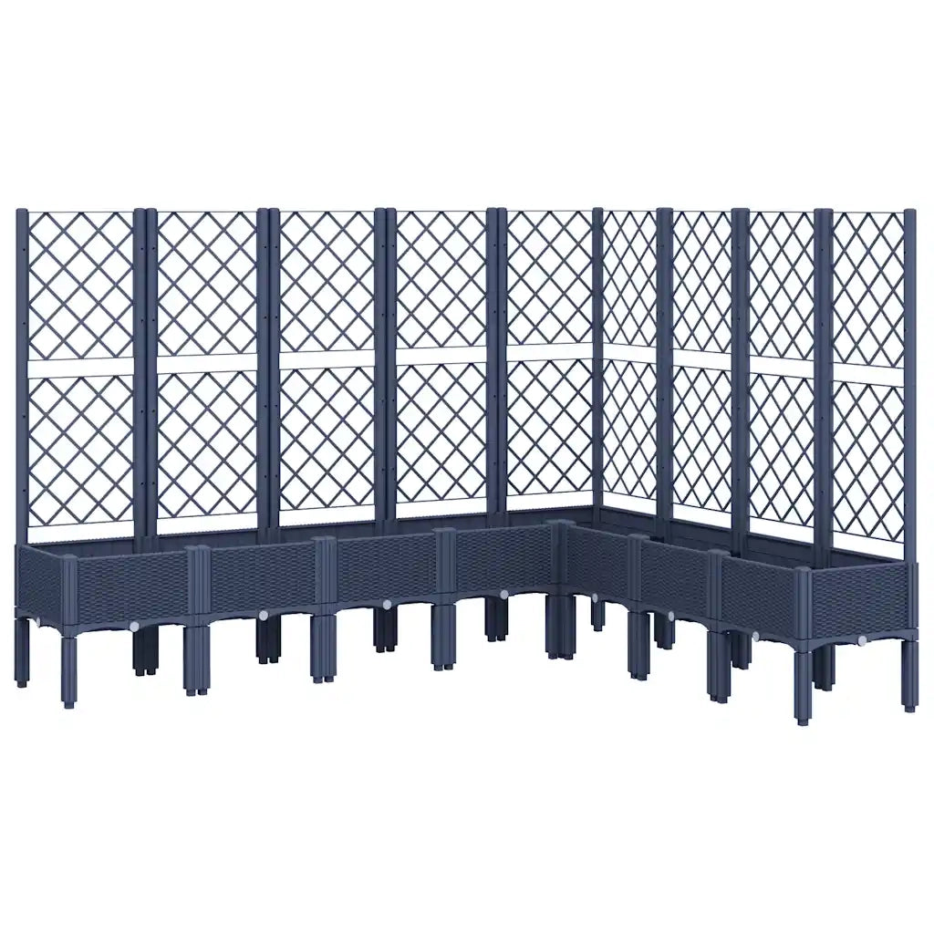 Fioriera Giardino con Traliccio Grigio Blu 200x160x142 cm PP 367941