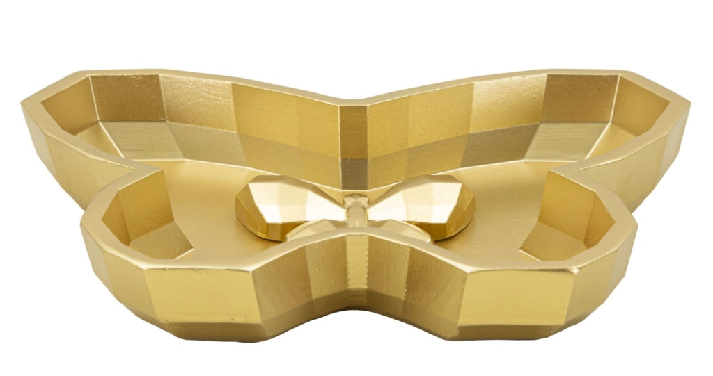 Svuotatasche Butterfly 20,5x17,5x3 cm in Resina Oro