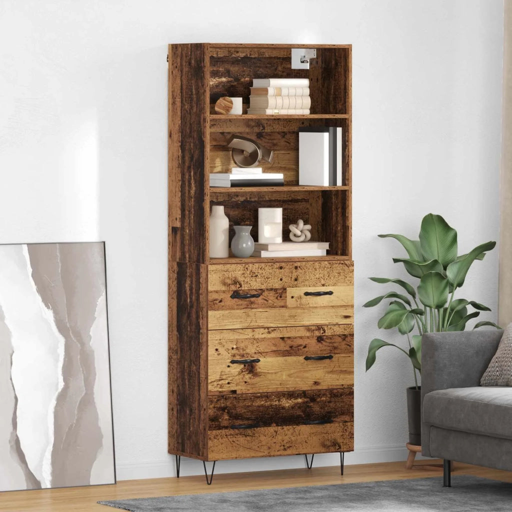 Credenza con cassetto 2 pz | Madia | Buffet da pranzo | Armadio da pranzo Legno vecchio Legno multistrato