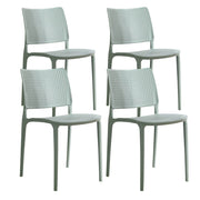 Oviala - Set di 4 sedie da giardino in plastica verde salvia