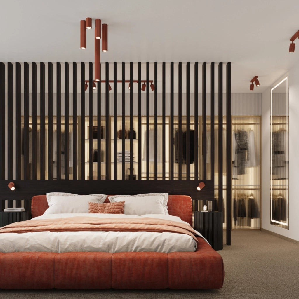 Lampada da soffitto KARBON 60 rosso ocra