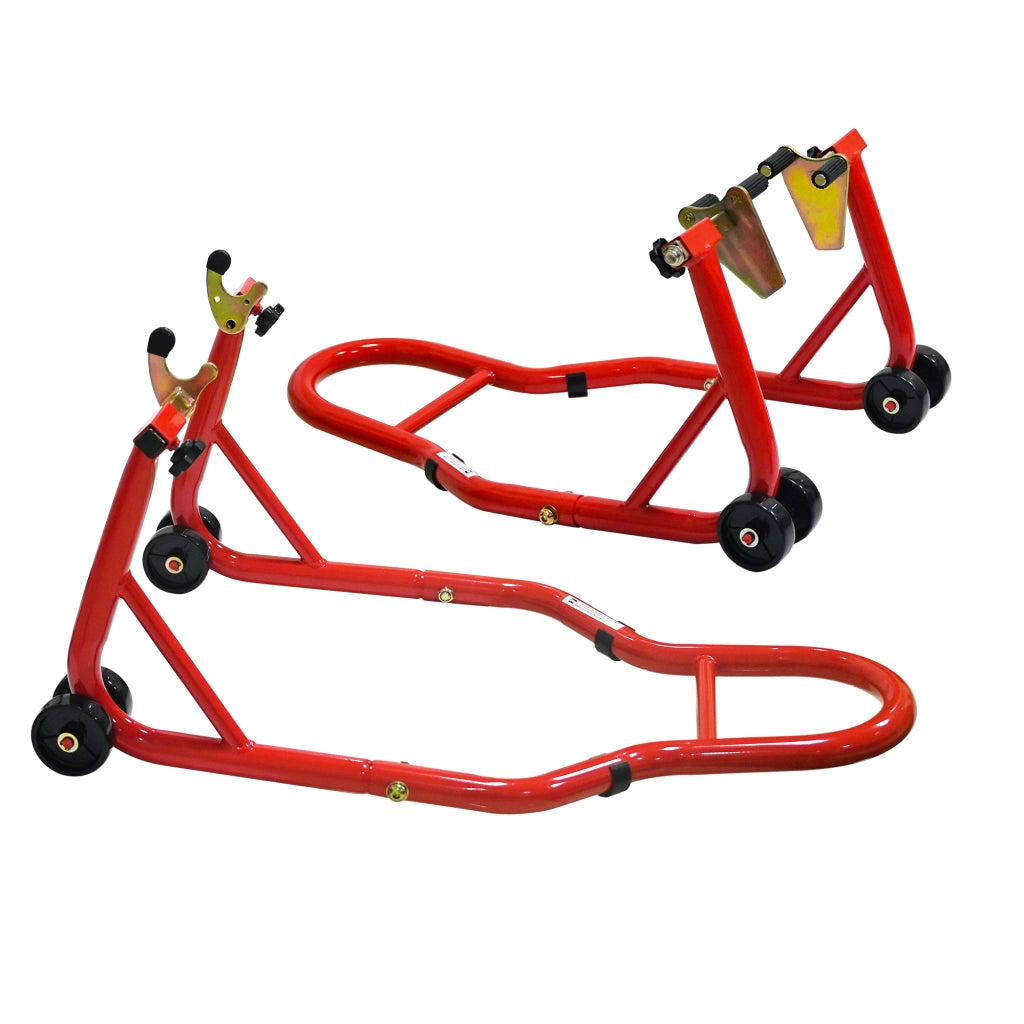 Kit di sollevamento per cavalletto moto, portata massima 200 kg, cavalletto combinato anteriore e posteriore, compatibile con la maggior parte delle m