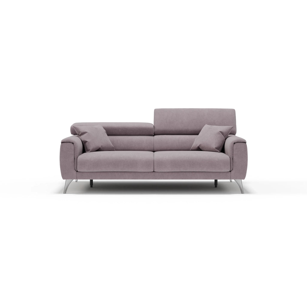 Caravaggio Divano con sedute allungabili e poggiatesta reclinabili in tessuto impermeabile T02 199 cm rosa