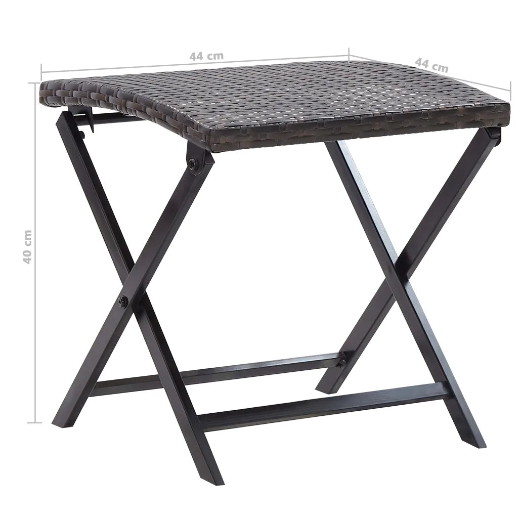 Sgabello Pieghevole in Polyrattan Marrone 45772