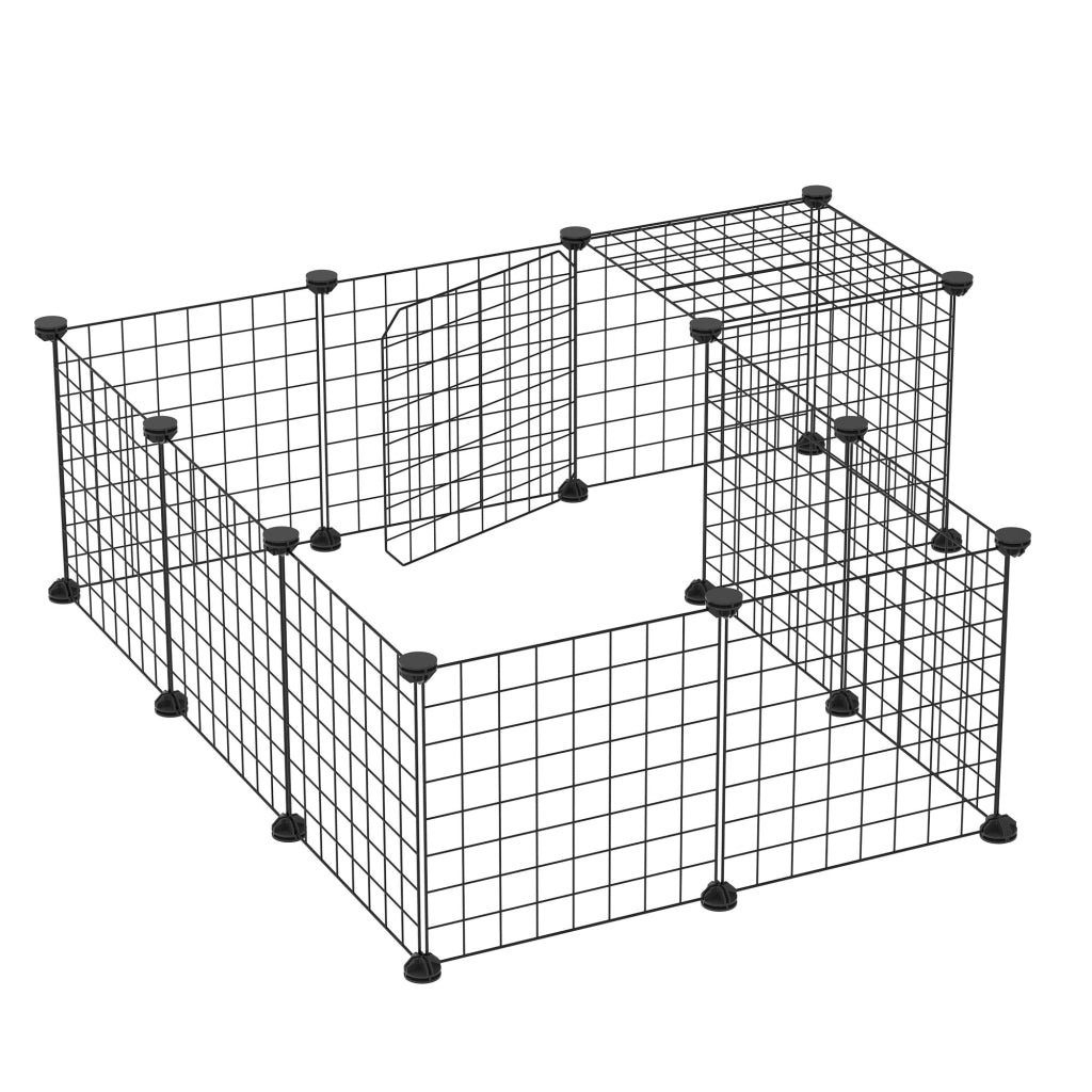 Recinto per Animali Domestici Modulabile ¨C Minimal ¨C 105x105x70 cm Nero