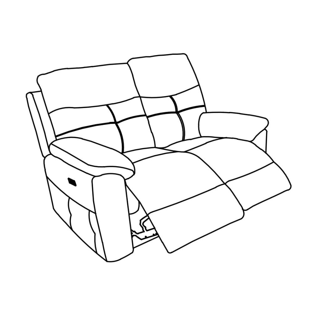 Divano Kayde 2 posti recliner elettrico in tessuto grigio scuro – Comfort e relax totale