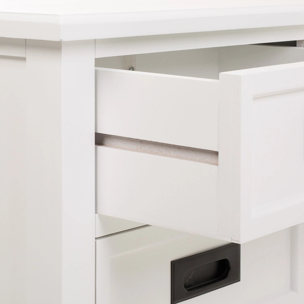 Comodino in legno bianco 45x35x60