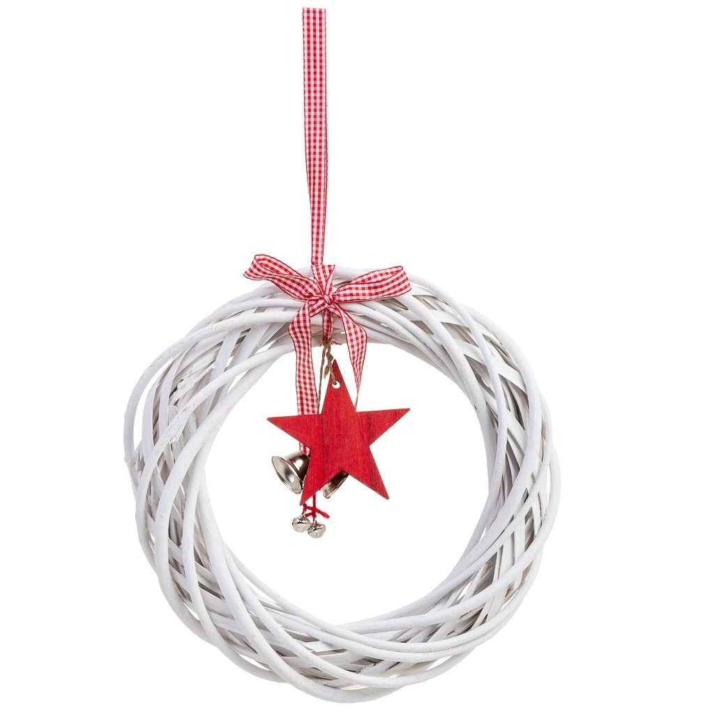 Decorazione ghirlanda in vimini da appendere D30x6h cm