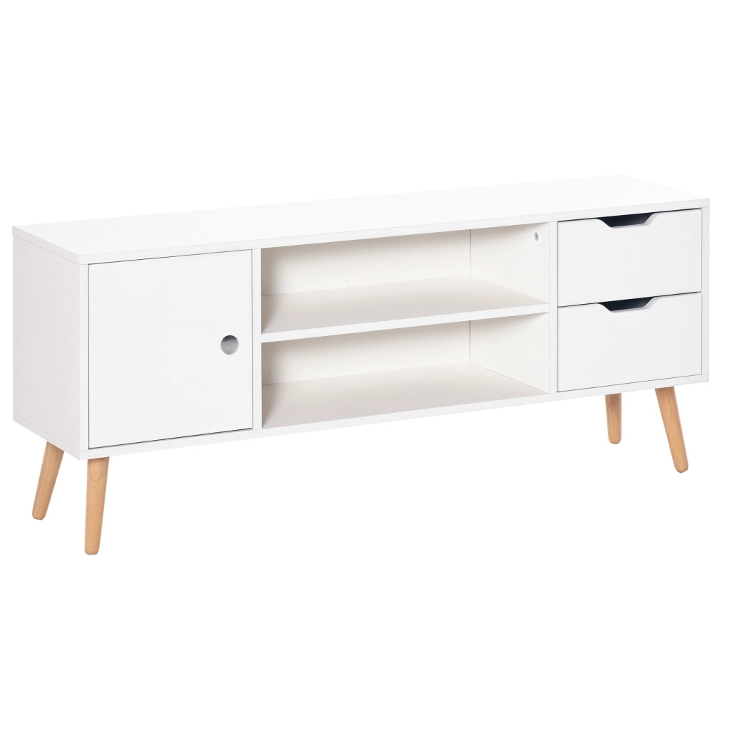 Mobile TV con credenza ¨C Minimal ¨C Bianco legno di pino 120x30x40