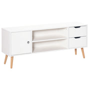 Mobile TV con credenza ¨C Minimal ¨C Bianco legno di pino 120x30x40