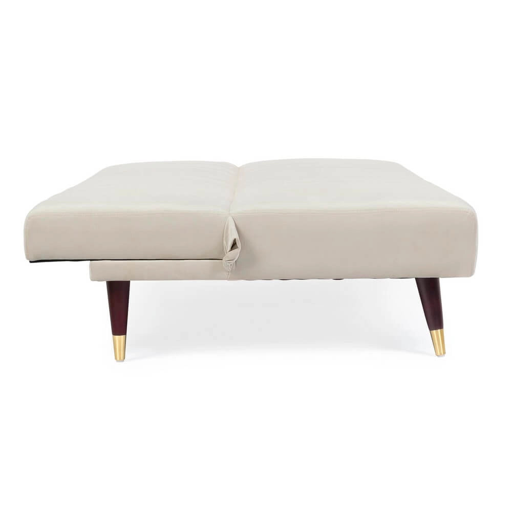 Divano Letto 3 Posti in Velluto con Gambe in Legno - ADELAIDE