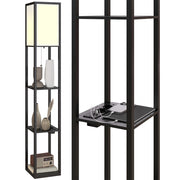 Lampada da Terra con Ripiani e USB ¨C zephmum ¨C Nero