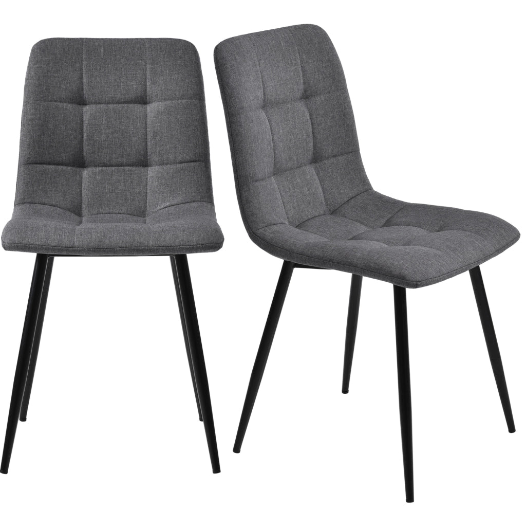 Set tavolo da pranzo rettangolare 117x68 cm con 4 sedie imbottite grigie