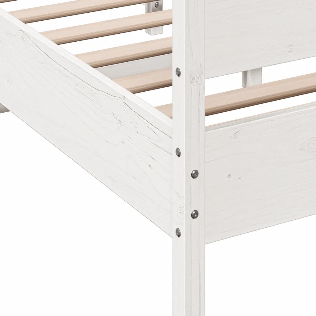 Giroletto senza Materasso Bianco 140x200 cm Legno Massello Pino