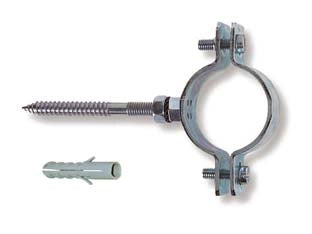 COLLARI PESANTI IN ACCIAIO ZINCATO PER TUBI  11/2 p/tubi ø mm.47/51 tassello ø mm.10    QUALITY