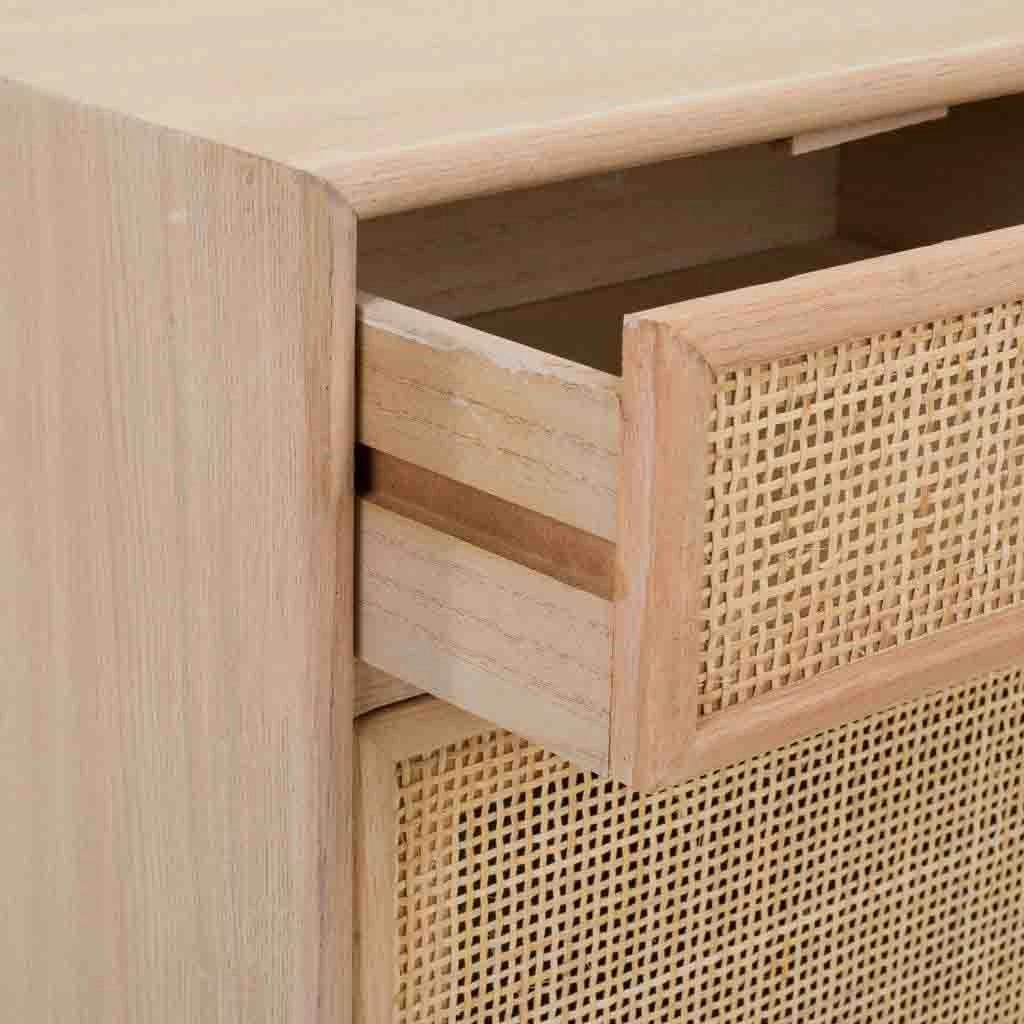 Comodino in MDF e griglia, marrone, 42x36,5x71 cm