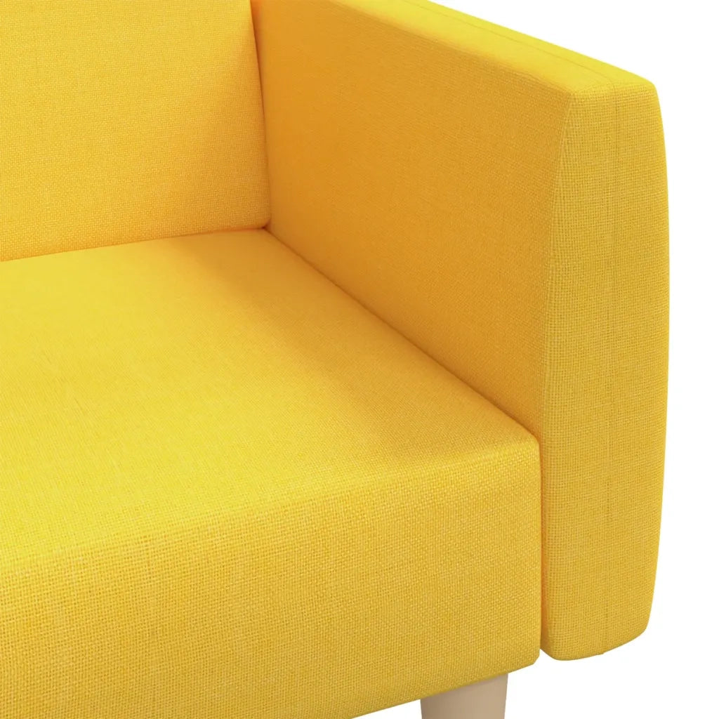 Divano letto | Sof¨¤ letto | Letto singolo a 2 Posti Giallo in Tessuto