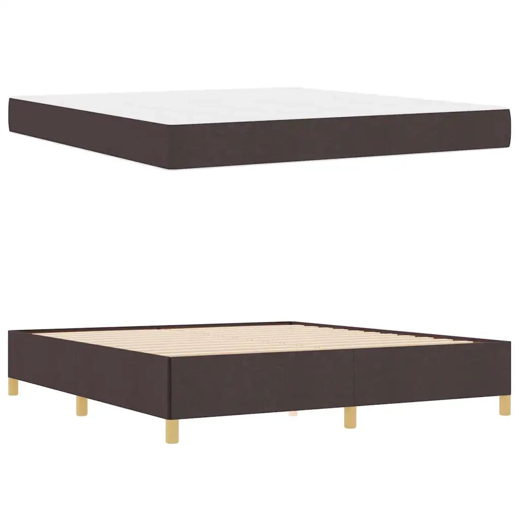 Struttura del letto Marrone Scuro 180 x 200 cm Tessuto