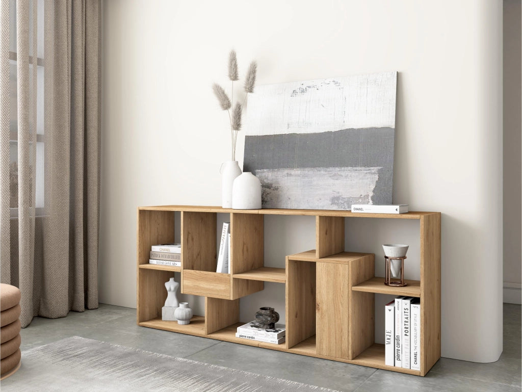 Libreria scaffale, 162x67x31cm, Per libri, Rovere RF4111