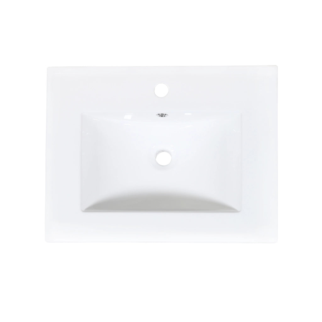 Mobile bagno a pavimento con lavabo in ceramica 61x47 cm; 2 ante e cassetto; noce HOMVRA